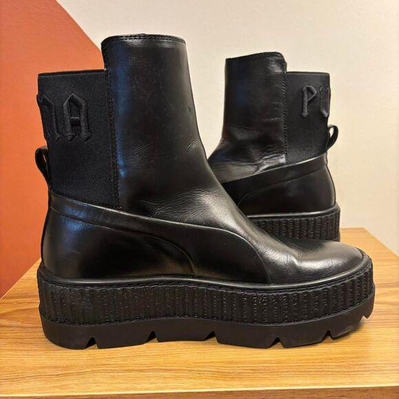 Fenty by Rihanna x Puma Women's Chelsea Black Boots Size 7 - Picture 5 of 8